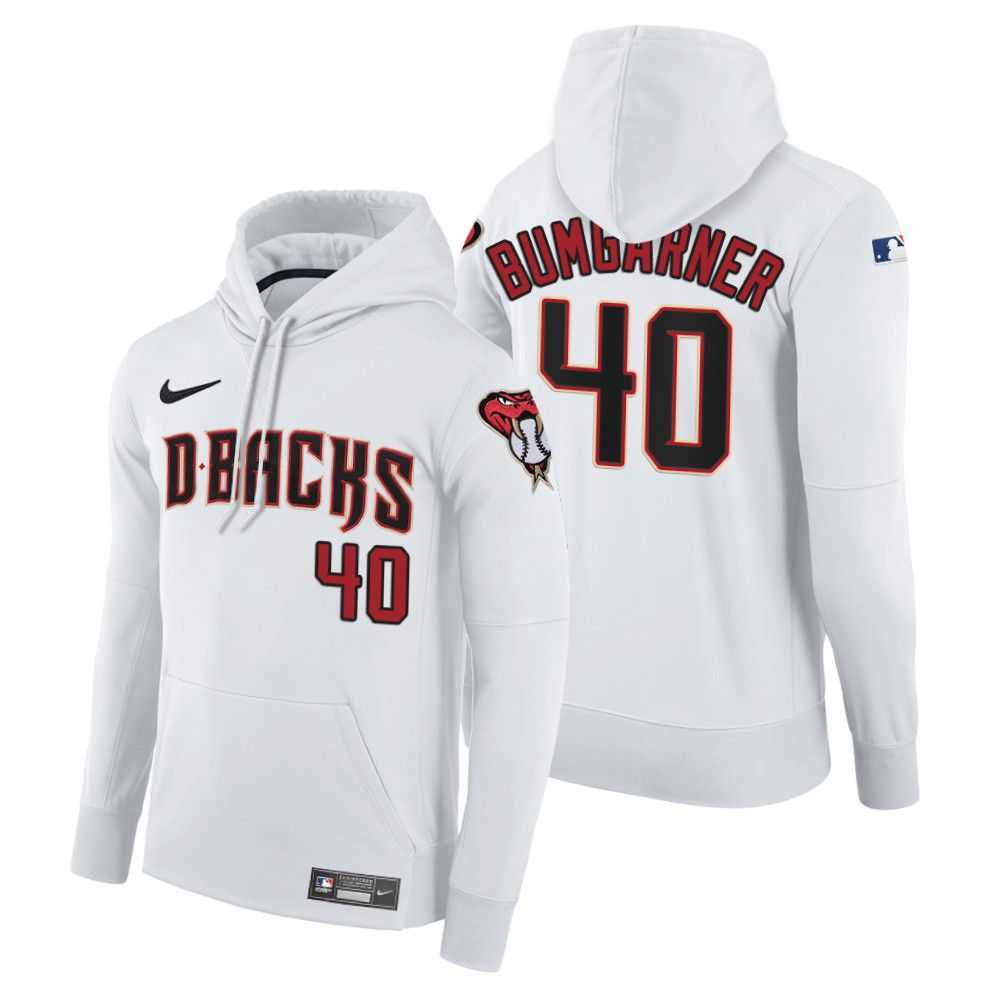 Men Arizona Diamondback 40 Bumgarner white home hoodie 2021 MLB Nike Jerseys